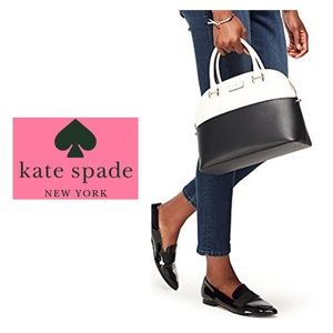 *Kate Spade New York Black Cement Leather Grove Street Carli Crossbody Satchel
